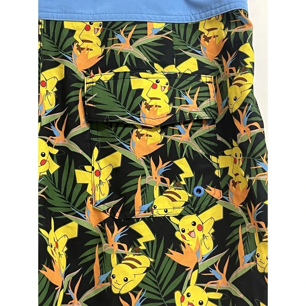 Hot Topic Pokémon Pikachu Tropical Print Board Shorts Swim Trunks Men's M